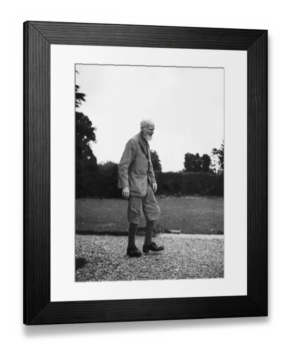 Framed Print : George Bernard Shaw playwright at his country home in Ayot St Lawrence Hertfordshire Framed Print : George Bernard Shaw playwright at his country home in Ayot St Lawrence Hertfordshire