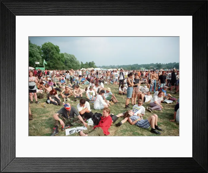 Framed Print : Glastonbury Festival, Worthy Farm, Picton, Somerset. A small section of Framed Print : Glastonbury Festival, Worthy Farm, Picton, Somerset. A small section of