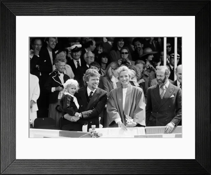 Framed Print : Princess Michael of Kent helps Richard Branson launch the Virgin Atlantic Challenger II Framed Print : Princess Michael of Kent helps Richard Branson launch the Virgin Atlantic Challenger II