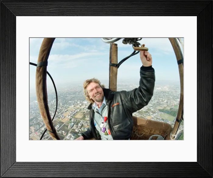 Framed Print : Richard Branson pictured in Southern Japan, hoping to make the 6200 mile trip to America