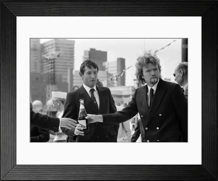 Framed Print : Record-breaking ocean racer Richard Branson powers his 1 Framed Print : Record-breaking ocean racer Richard Branson powers his 1