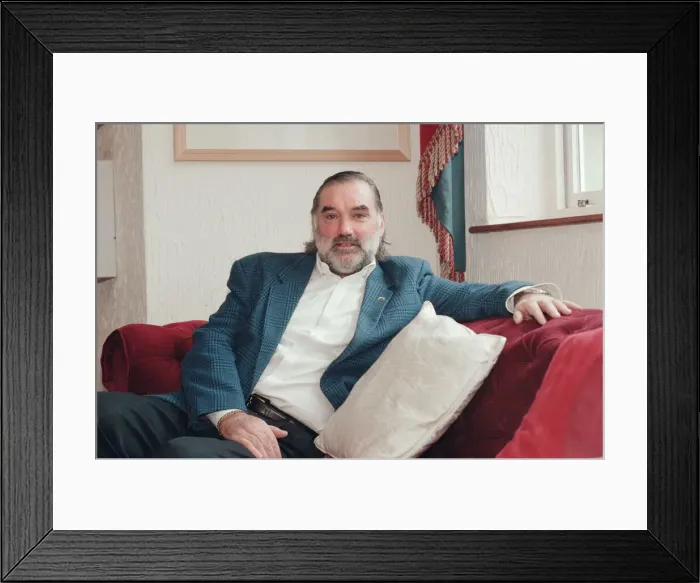 Framed Print : George Best, ex footballer, pictured in Bridgend, Wales, in 1998 Framed Print : George Best, ex footballer, pictured in Bridgend, Wales, in 1998