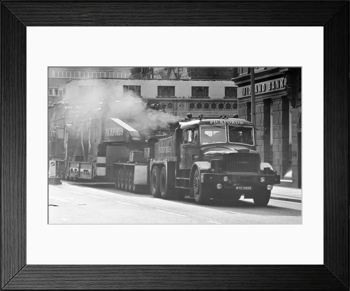 Framed Print : Large Load being moved through the streets of Middlesbrough, Durham Street, Circa 1973