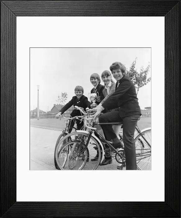 Framed Print : Children at Fairfield School, Stockton-on-Tees, take part in Cycling Proficiency Test Framed Print : Children at Fairfield School, Stockton-on-Tees, take part in Cycling Proficiency Test