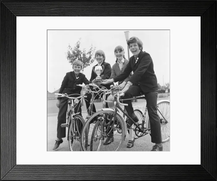 Framed Print : Children at Fairfield School, Stockton-on-Tees, take part in Cycling Proficiency Test Framed Print : Children at Fairfield School, Stockton-on-Tees, take part in Cycling Proficiency Test