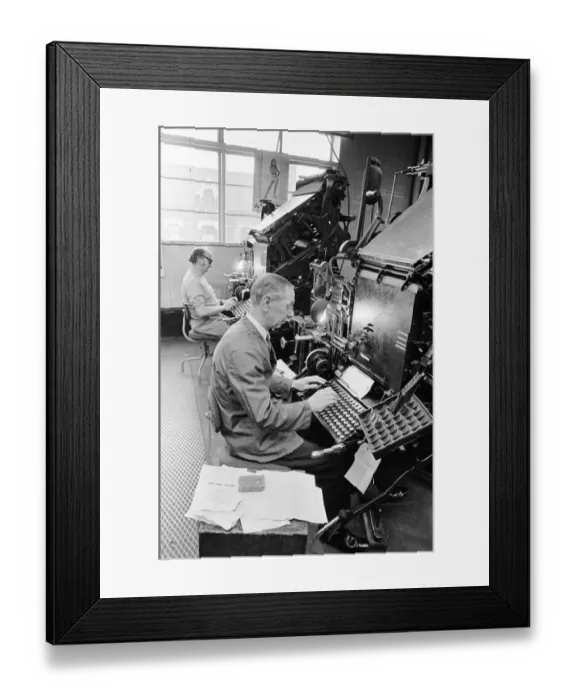 Framed Print : Evening Gazette Newspaper Print Site, Circa 1973