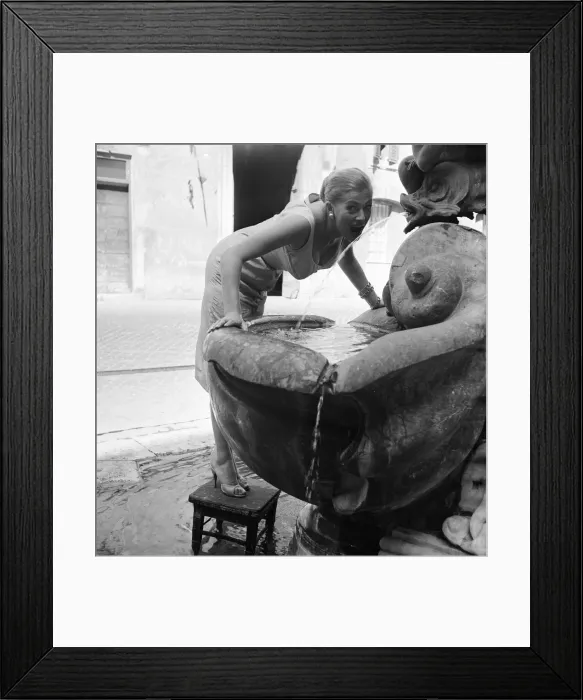 Framed Print : Anita Ekberg, Swedish actress in Rome, Italy, where she is filming Interpol known in Framed Print : Anita Ekberg, Swedish actress in Rome, Italy, where she is filming Interpol known in