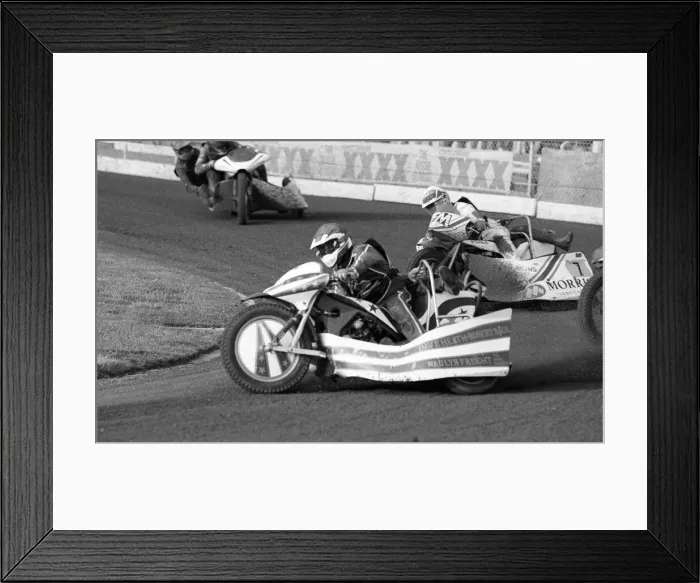 Framed Print : Sidecar Speedway, Smallmead, Reading, Monday 8th June 1992 Framed Print : Sidecar Speedway, Smallmead, Reading, Monday 8th June 1992