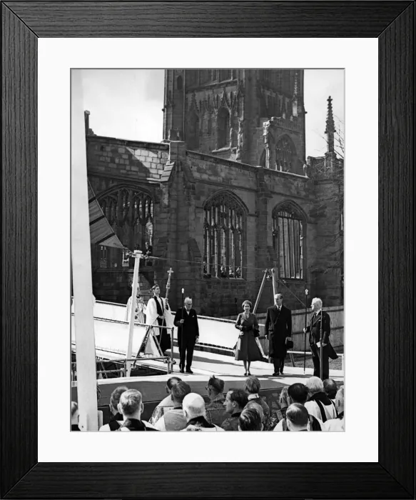 Framed Print : Queen Elizabeth II and Prince Philip, Duke of Edinburgh visit the old Cathedral in Framed Print : Queen Elizabeth II and Prince Philip, Duke of Edinburgh visit the old Cathedral in