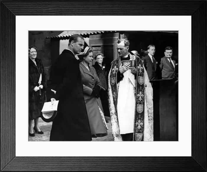 Framed Print : Queen Elizabeth II and Prince Philip, Duke of Edinburgh visit the old Cathedral in Framed Print : Queen Elizabeth II and Prince Philip, Duke of Edinburgh visit the old Cathedral in