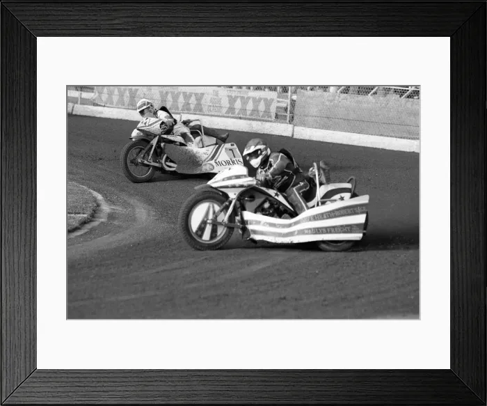 Framed Print : Sidecar Speedway, Smallmead, Reading, Monday 8th June 1992 Framed Print : Sidecar Speedway, Smallmead, Reading, Monday 8th June 1992