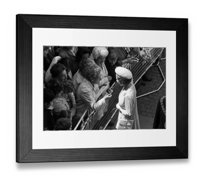 Framed Print : Queen Elizabeth II visits the Precinct, Coventry. 30th June 1970 Framed Print : Queen Elizabeth II visits the Precinct, Coventry. 30th June 1970