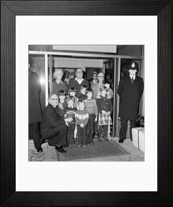 Framed Print : The arrival of the British hostages from Iran at London Airport following the Iran Framed Print : The arrival of the British hostages from Iran at London Airport following the Iran