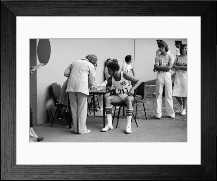 Framed Print : The 1976 Summer Olympics in Montreal, Canada. Pictured, Cubas Alberto Juantorena, No Framed Print : The 1976 Summer Olympics in Montreal, Canada. Pictured, Cubas Alberto Juantorena, No