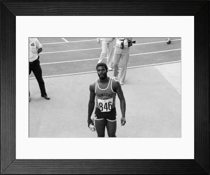 Framed Print : The 1976 Summer Olympics in Montreal, Canada. Pictured, Hasely Crawford of Trinidad Framed Print : The 1976 Summer Olympics in Montreal, Canada. Pictured, Hasely Crawford of Trinidad
