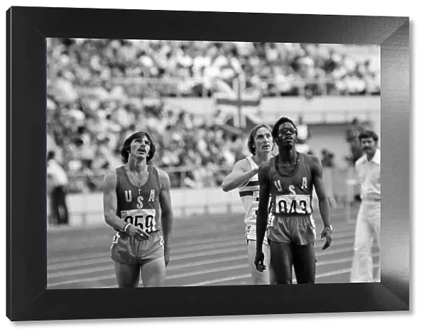 The 1976 Summer Olympics in Montreal, Canada. Pictured, after the 400 metre hurdles final