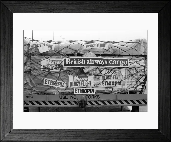 Framed Print : Speedbird 9401, the Daily Mirror Mercy Flight is loaded up with 30 tonnes of food Framed Print : Speedbird 9401, the Daily Mirror Mercy Flight is loaded up with 30 tonnes of food