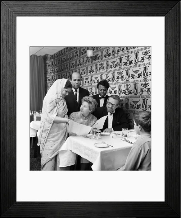 Framed Print : Indian restaurant opens in Redcar. 1971 Framed Print : Indian restaurant opens in Redcar. 1971