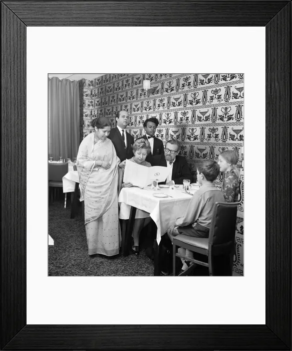 Framed Print : Indian restaurant opens in Redcar. 1971 Framed Print : Indian restaurant opens in Redcar. 1971