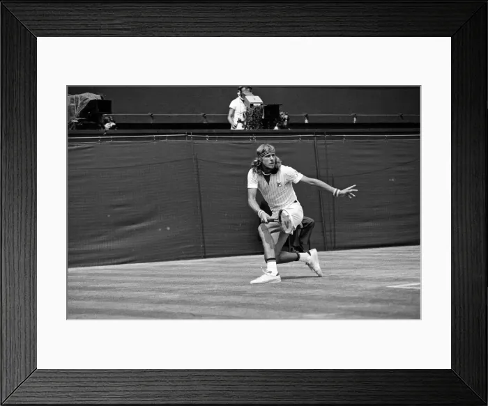 Framed Print : 1976 Wimbledon Championships, Mens Singles Final. Bjorn Borg against Ilie Nastase Framed Print : 1976 Wimbledon Championships, Mens Singles Final. Bjorn Borg against Ilie Nastase