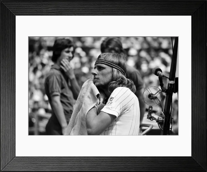 Framed Print : 1976 Wimbledon Championships, Mens Singles Final. Bjorn Borg against Ilie Nastase Framed Print : 1976 Wimbledon Championships, Mens Singles Final. Bjorn Borg against Ilie Nastase