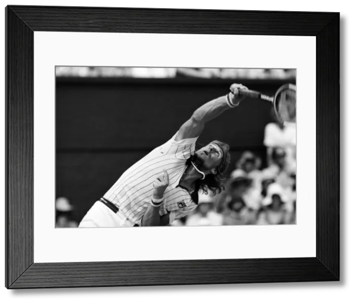 Framed Print : 1976 Wimbledon Championships, Mens Singles Final. Bjorn Borg against Ilie Nastase Framed Print : 1976 Wimbledon Championships, Mens Singles Final. Bjorn Borg against Ilie Nastase