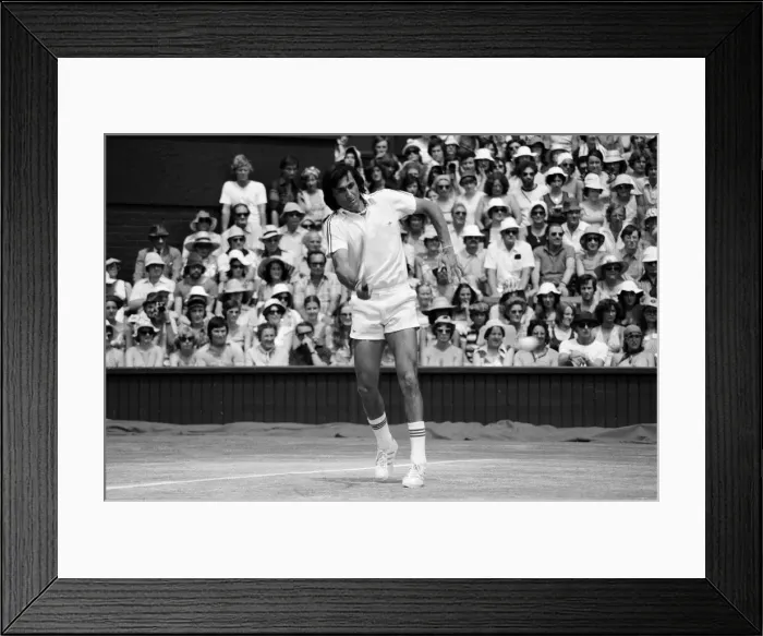 Framed Print : 1976 Wimbledon Championships, Mens Singles Final. Bjorn Borg against Ilie Nastase Framed Print : 1976 Wimbledon Championships, Mens Singles Final. Bjorn Borg against Ilie Nastase