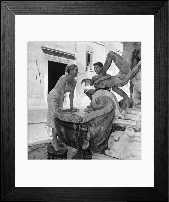 Framed Print : Anita Ekberg, Swedish actress in Rome, Italy, where she is filming Interpol known in Framed Print : Anita Ekberg, Swedish actress in Rome, Italy, where she is filming Interpol known in