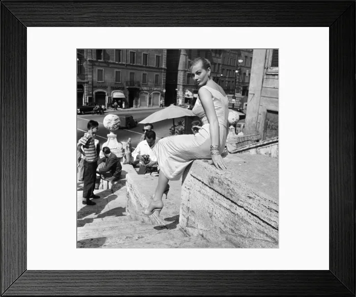 Framed Print : Anita Ekberg, Swedish actress in Rome, Italy, where she is filming Interpol known in Framed Print : Anita Ekberg, Swedish actress in Rome, Italy, where she is filming Interpol known in