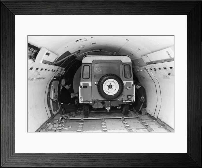 Framed Print : In the early hours of this morning a huge freight plane was loaded up at Gatwick Airport