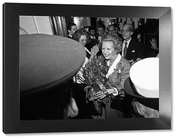Prime Minister Margaret Thatcher, her husband, Denis Thatcher