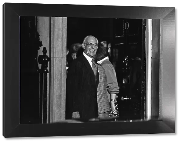 Denis Thatcher husband of Prime Minister Margaret Thatcher celebrate winning a third term