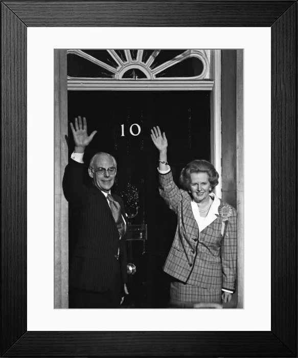 Framed Print : Prime Minister Margaret Thatcher, her husband, Denis Thatcher celebrate winning a third Framed Print : Prime Minister Margaret Thatcher, her husband, Denis Thatcher celebrate winning a third