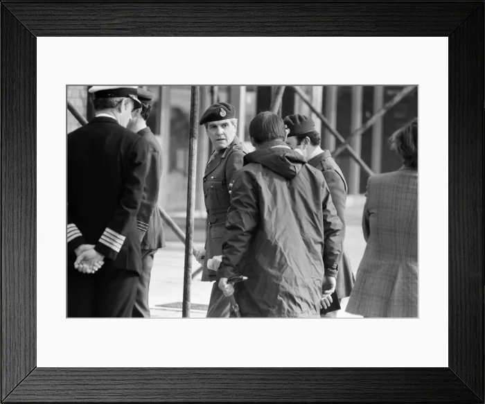 Framed Print : The Falklands Governor and the Royal Marines captured during the Argentinian