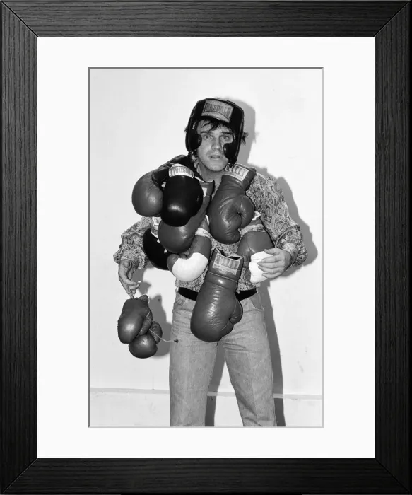Framed Print : Freddie Starr, Comedian, pictured with boxing gloves, January 1981 Framed Print : Freddie Starr, Comedian, pictured with boxing gloves, January 1981