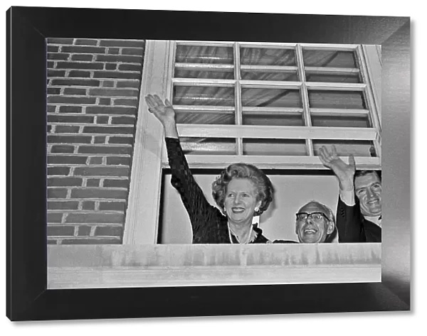 Prime Minister Margaret Thatcher, with husband Denis and Conservative Party Chairman
