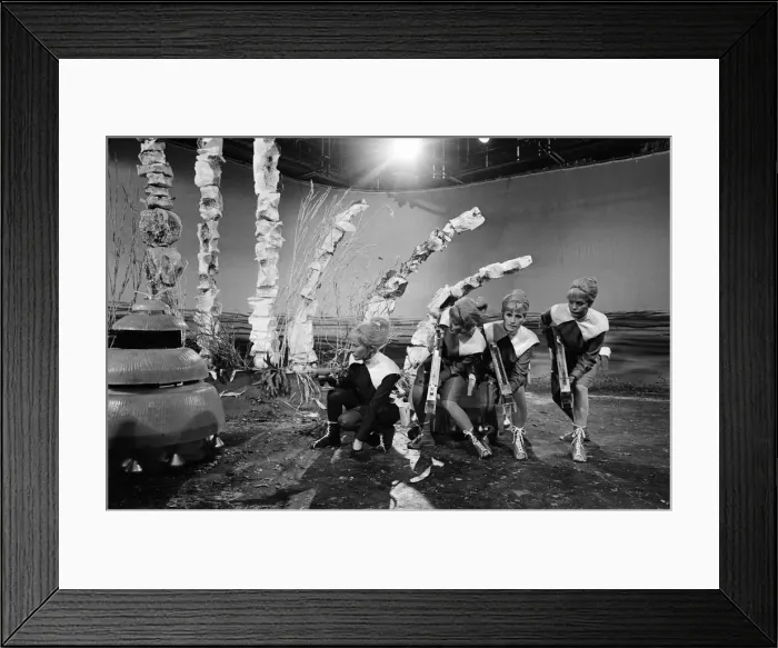 Framed Print : Filming Doctor Who, The Drahvins from the planet Drahva in Galaxy 4, Studio Rehearsal Framed Print : Filming Doctor Who, The Drahvins from the planet Drahva in Galaxy 4, Studio Rehearsal