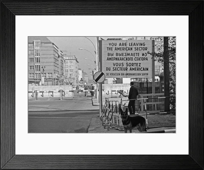 Framed Print : Checkpoint Charlie crossing point in the Berlin Wall located at the junction of