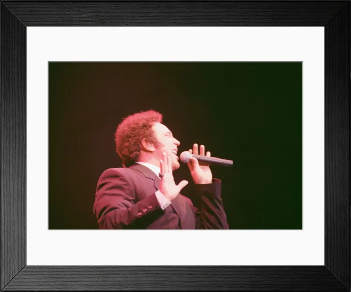 Framed Print : Tom Jones, (singer from Wales) performs at The Cardiff International Arena (The CIA
