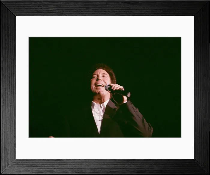Framed Print : Tom Jones, (singer from Wales) performs at The Cardiff International Arena (The CIA Framed Print : Tom Jones, (singer from Wales) performs at The Cardiff International Arena (The CIA