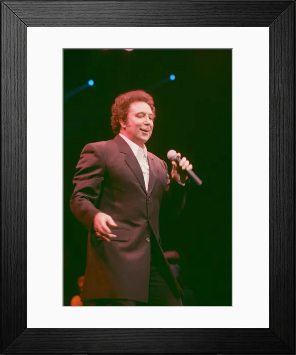 Framed Print : Tom Jones, (singer from Wales) performs at The Cardiff International Arena (The CIA Framed Print : Tom Jones, (singer from Wales) performs at The Cardiff International Arena (The CIA