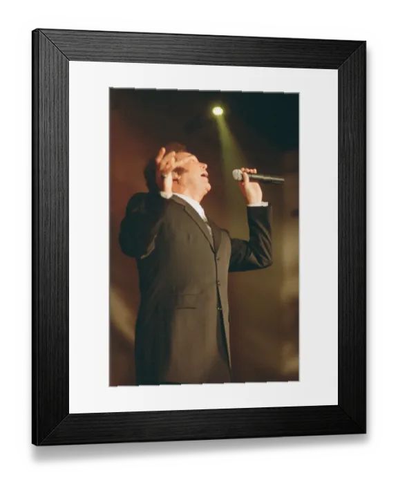 Framed Print : Tom Jones, (singer from Wales) performs at The Cardiff International Arena (The CIA