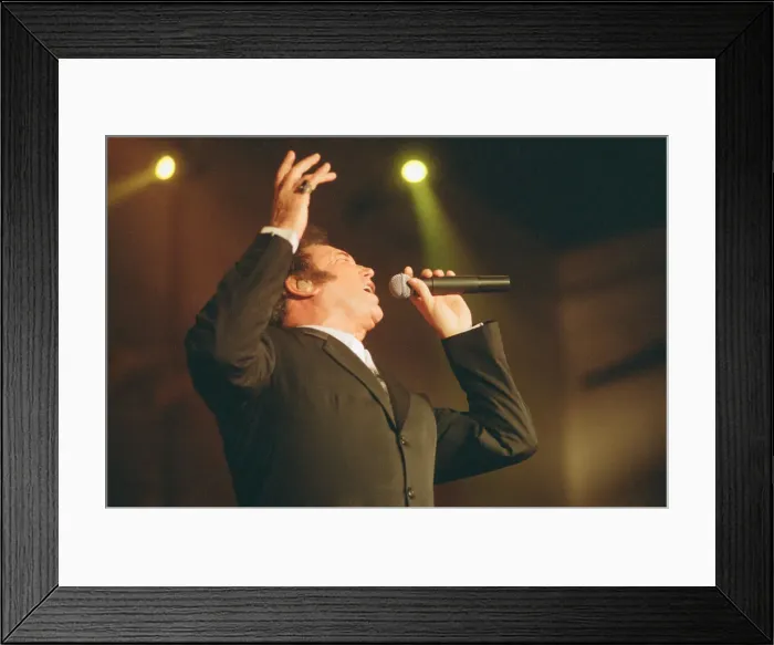 Framed Print : Tom Jones, (singer from Wales) performs at The Cardiff International Arena (The CIA Framed Print : Tom Jones, (singer from Wales) performs at The Cardiff International Arena (The CIA