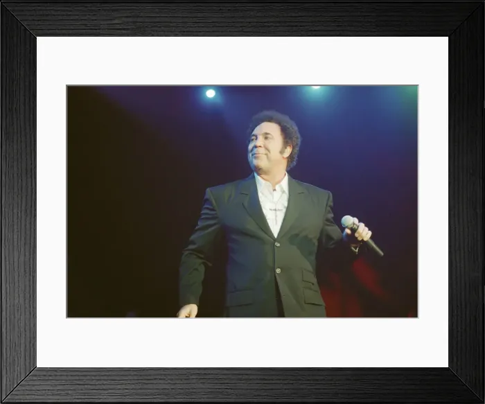 Framed Print : Tom Jones, (singer from Wales) performs at The Cardiff International Arena (The CIA