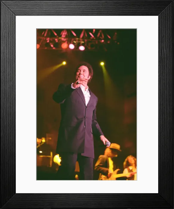 Framed Print : Tom Jones, (singer from Wales) performs at The Cardiff International Arena (The CIA