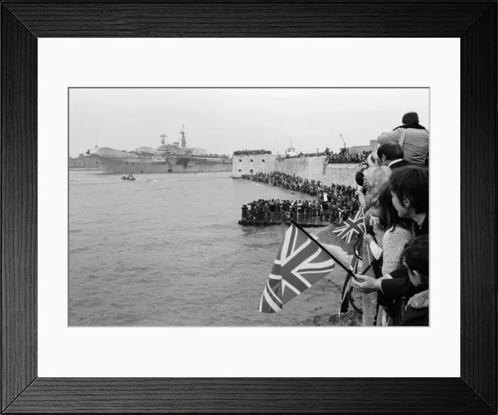 Framed Print : The main body of the Royal Navy Task force that is going to the Falklands sets sail Framed Print : The main body of the Royal Navy Task force that is going to the Falklands sets sail