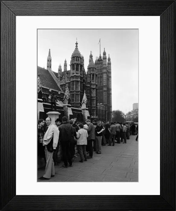 Framed Print : Scenes outside the House of Commons, where an emergency session is being held