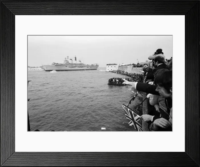 Framed Print : The main body of the Royal Navy Task force that is going to the Falklands sets sail Framed Print : The main body of the Royal Navy Task force that is going to the Falklands sets sail