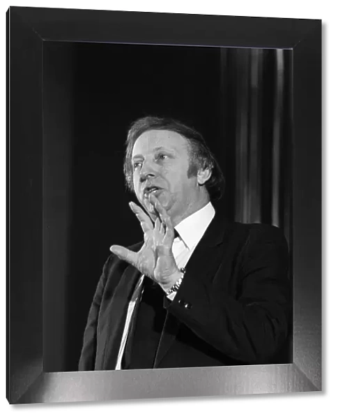 President of the National Union of Mineworkers Arthur Scargill speaks to miners at