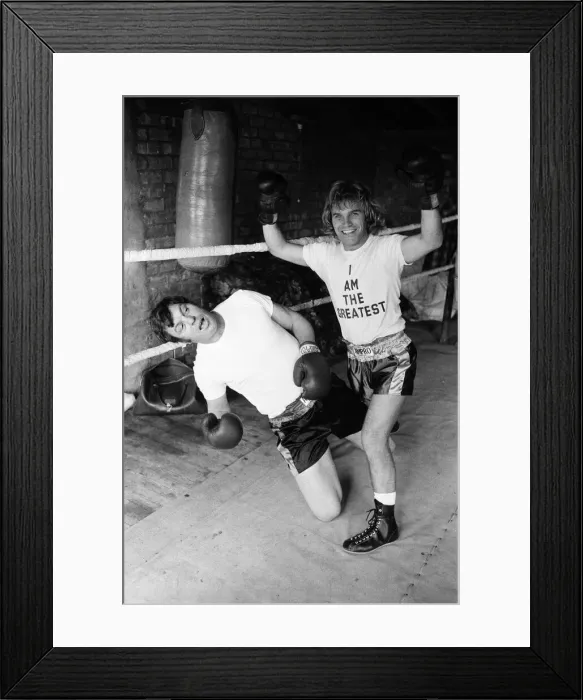 Framed Print : Freddie Starr is in training for a verbal punch-up with world heavyweight champion Framed Print : Freddie Starr is in training for a verbal punch-up with world heavyweight champion